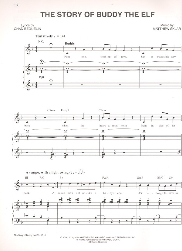 Matthew Sklar - Elf - The Broadway Musical vocal selections