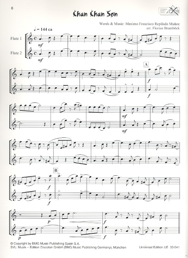 Afro-Latin Flute Duets: für 2 Flöten