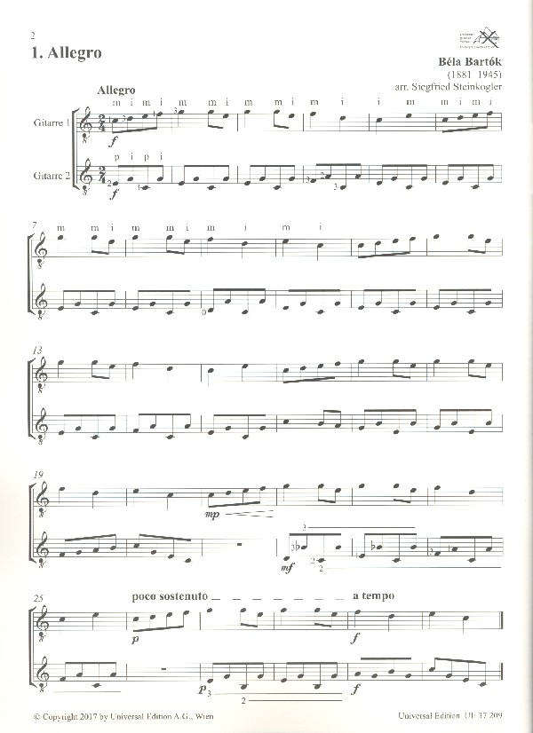 Béla Bartók - Für Kinder (Auszüge)