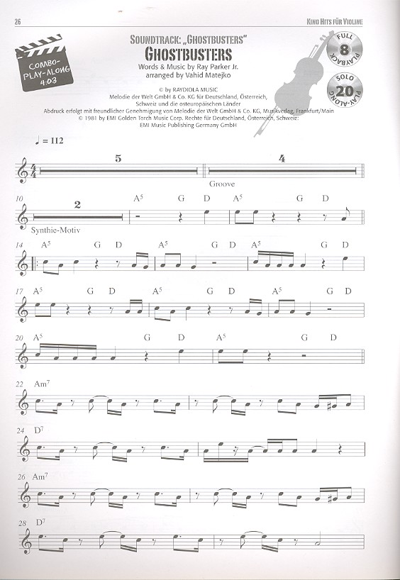 Kino Hits (+CD): für Violine