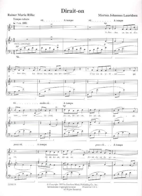 Morten Lauridsen - Dirait-on from Les chansons des Roses