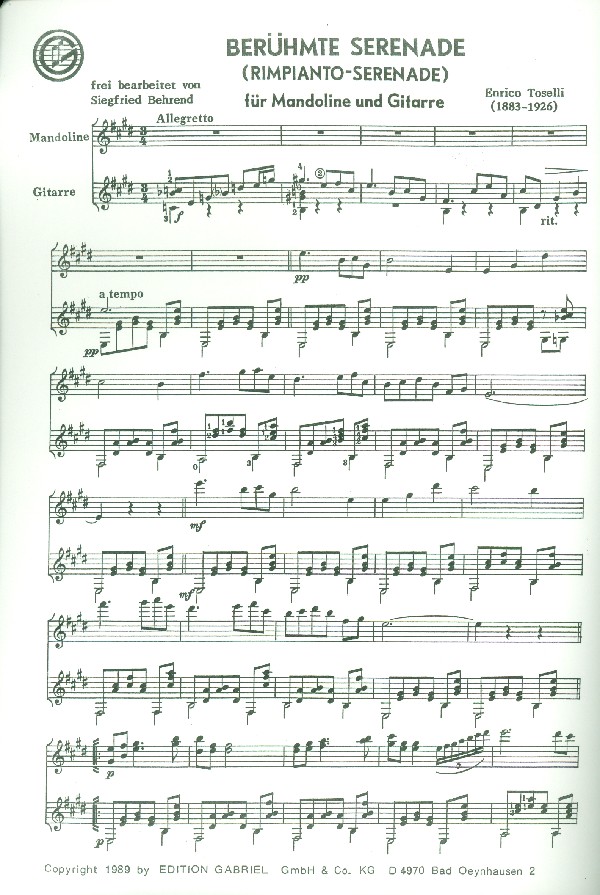 Enrico Toselli - Berühmte Serenade