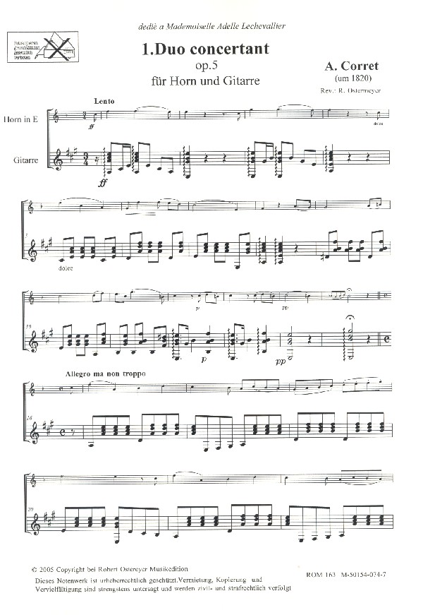 A. Corret - Duo concertant Nr.1 op.5 für