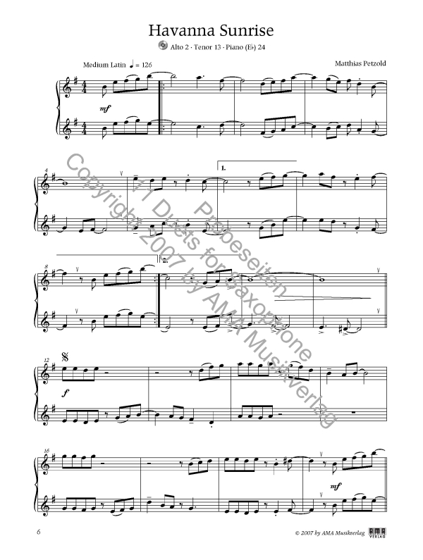  Matthias Petzold - 11 Duets (+CD) für 2 gleiche Saxophone oder