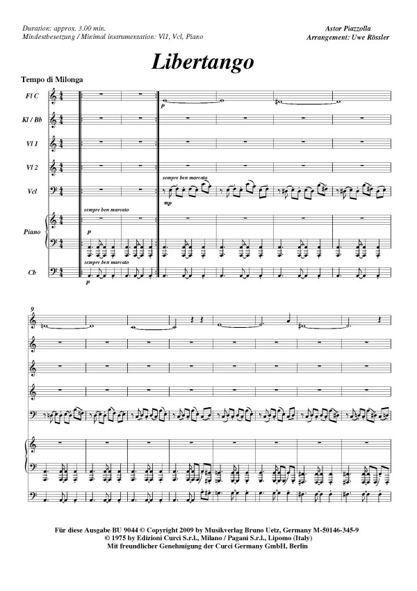 Astor Piazzolla - Libertango für Violine, Violoncello