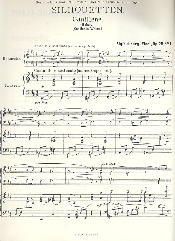 Sigfrid Karg-Elert - Silhouetten für Klavier und Harmonium