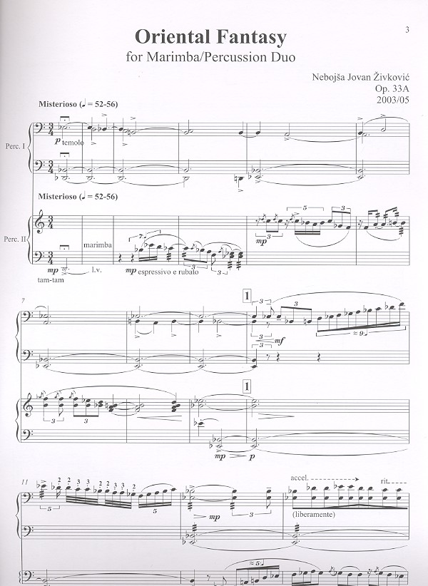 Nebojsa Jovan Zivkovic - Oriental Fantasy for percussion duo