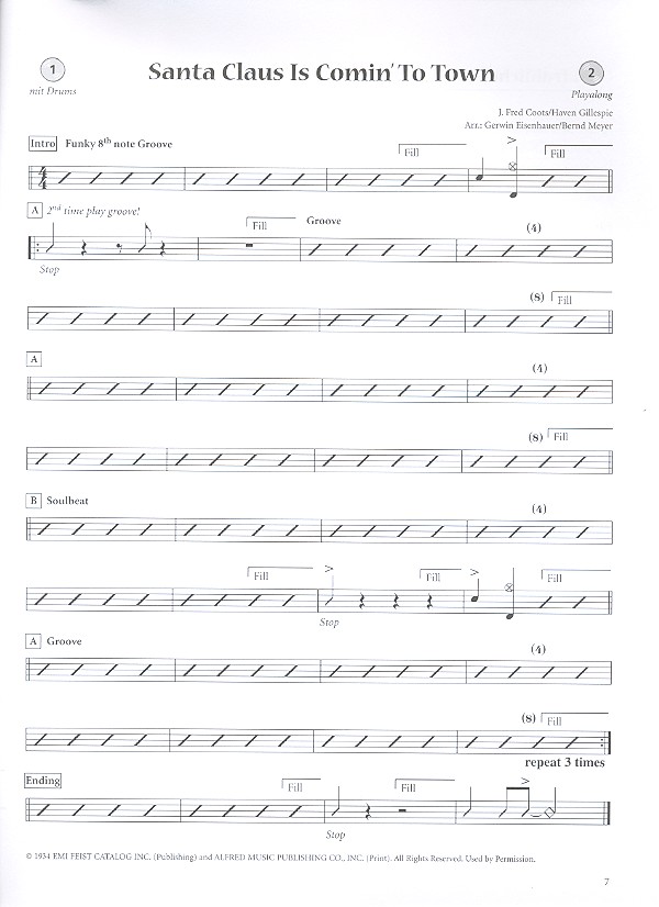 Christmas Drum Book für Schlagzeug