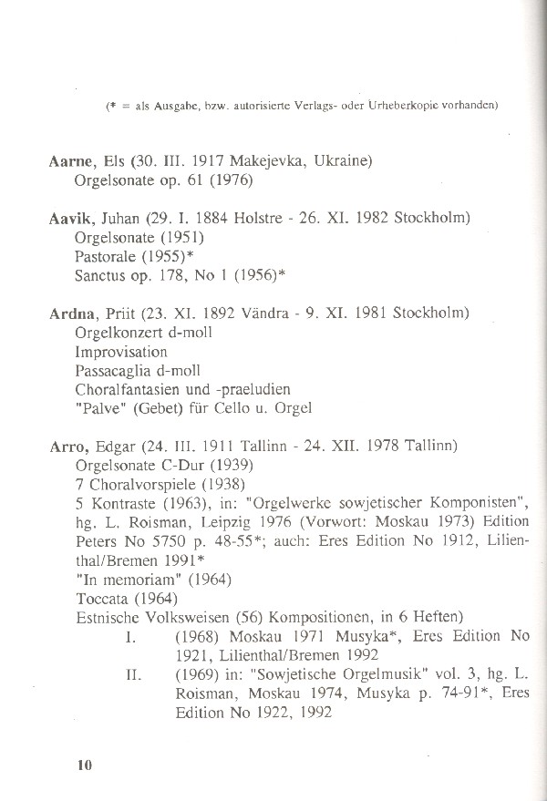 Orgelkomposition in den baltischen Staaten