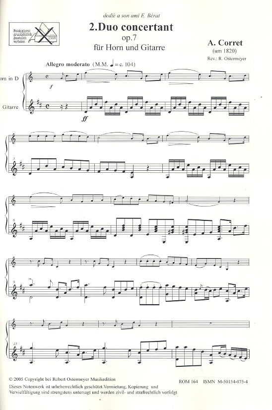 A. Corret - Duo concertant Nr.2 op.7 für Horn