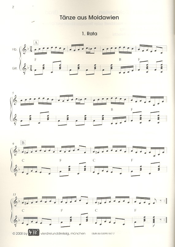Tänze aus Moldawien für Hackbrett