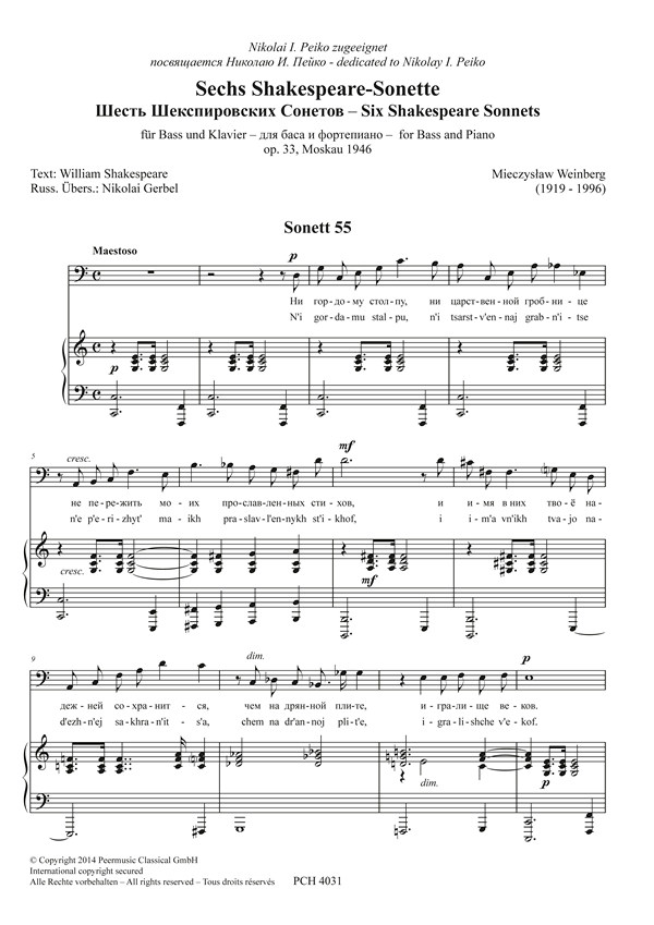  Mieczyslaw Weinberg - 6 Shakespeare-Sonette op.33