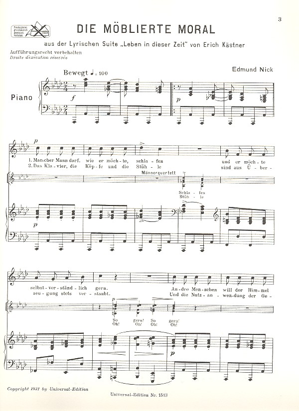 Edmund Nick - Die möblierte Moral und andere