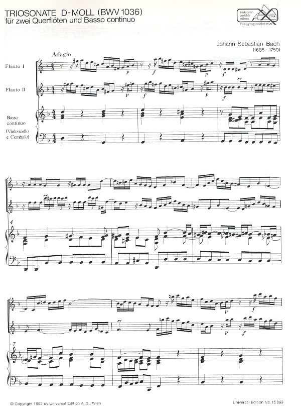 Johann Sebastian Bach - Triosonate d-Moll BWV1036