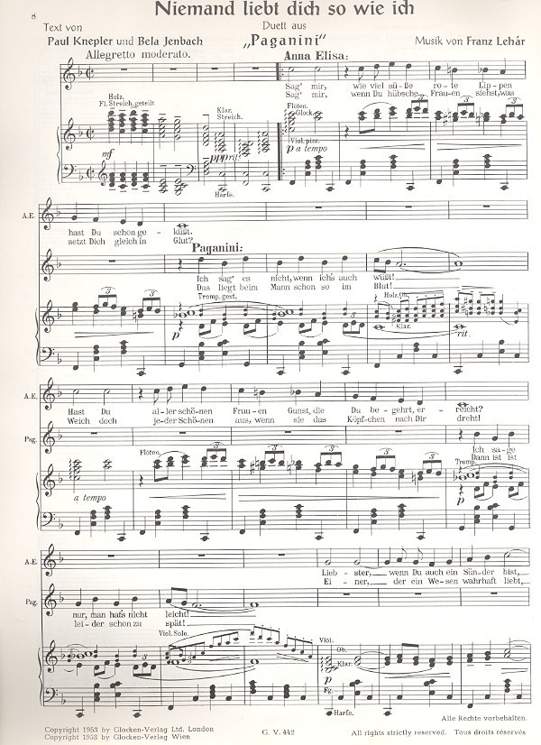 Franz Lehár - Duette aus Lehár-Operetten Band 1