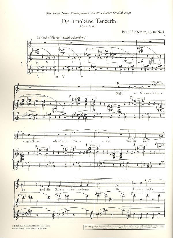 Paul Hindemith - Lieder für Singstimme und