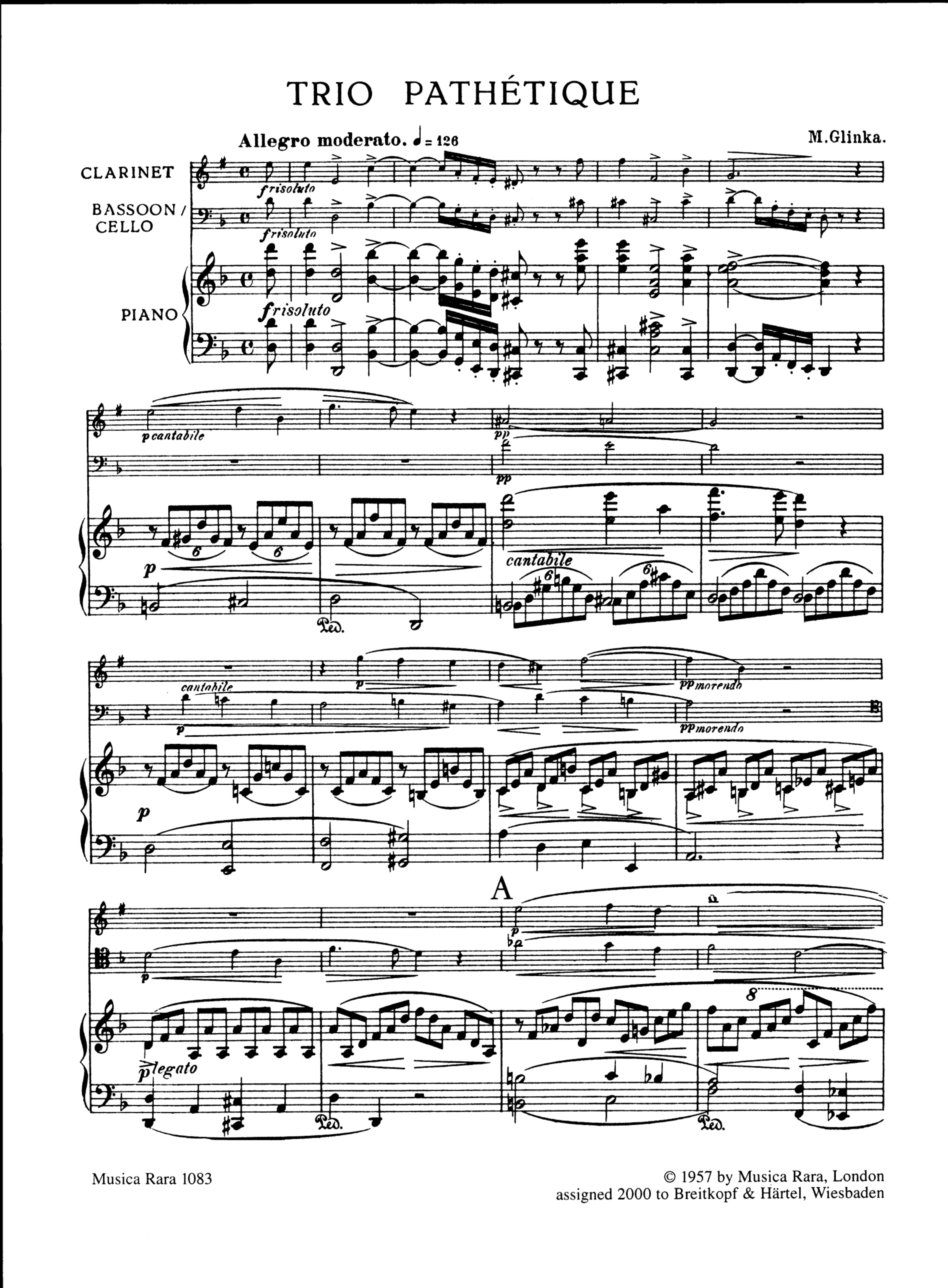 Michael Iwanowitsch Glinka - Trio pathétique d-Moll für