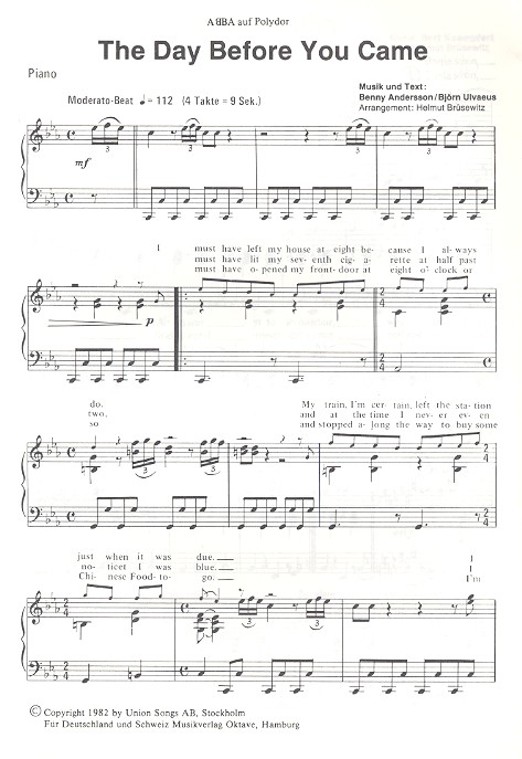 The Day before you came und