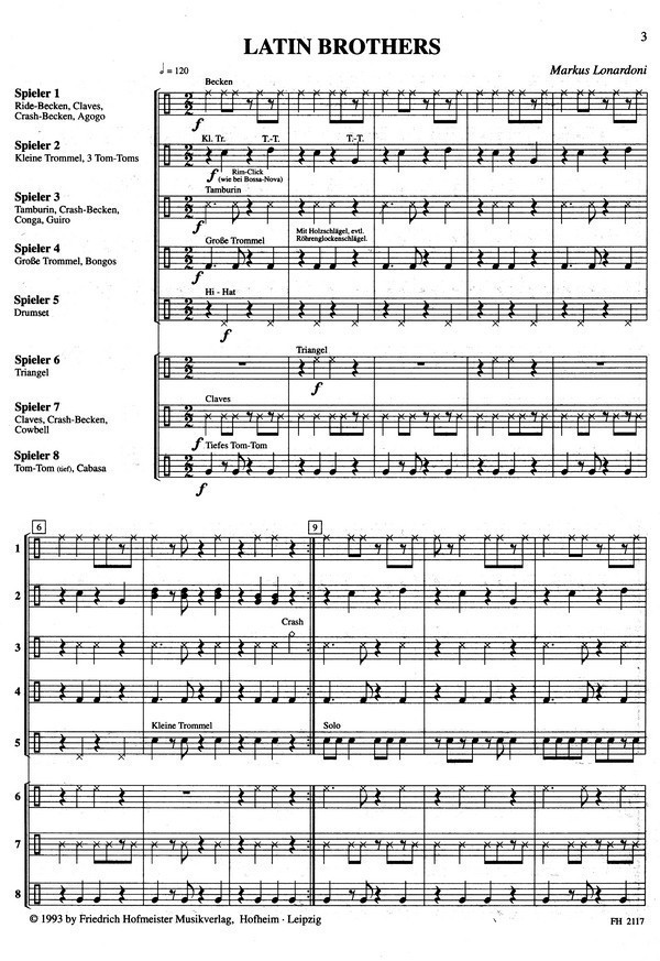 Markus Lonardoni - Percussion Pak Nr.1 für 5-8 Spieler