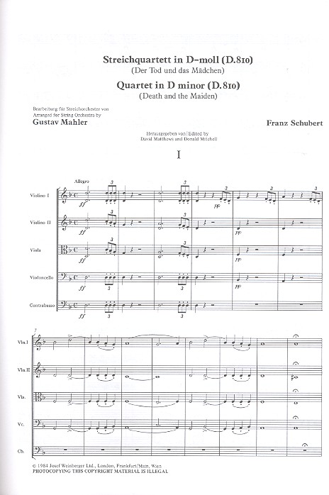Franz Schubert - Streichquartett d-Moll D810