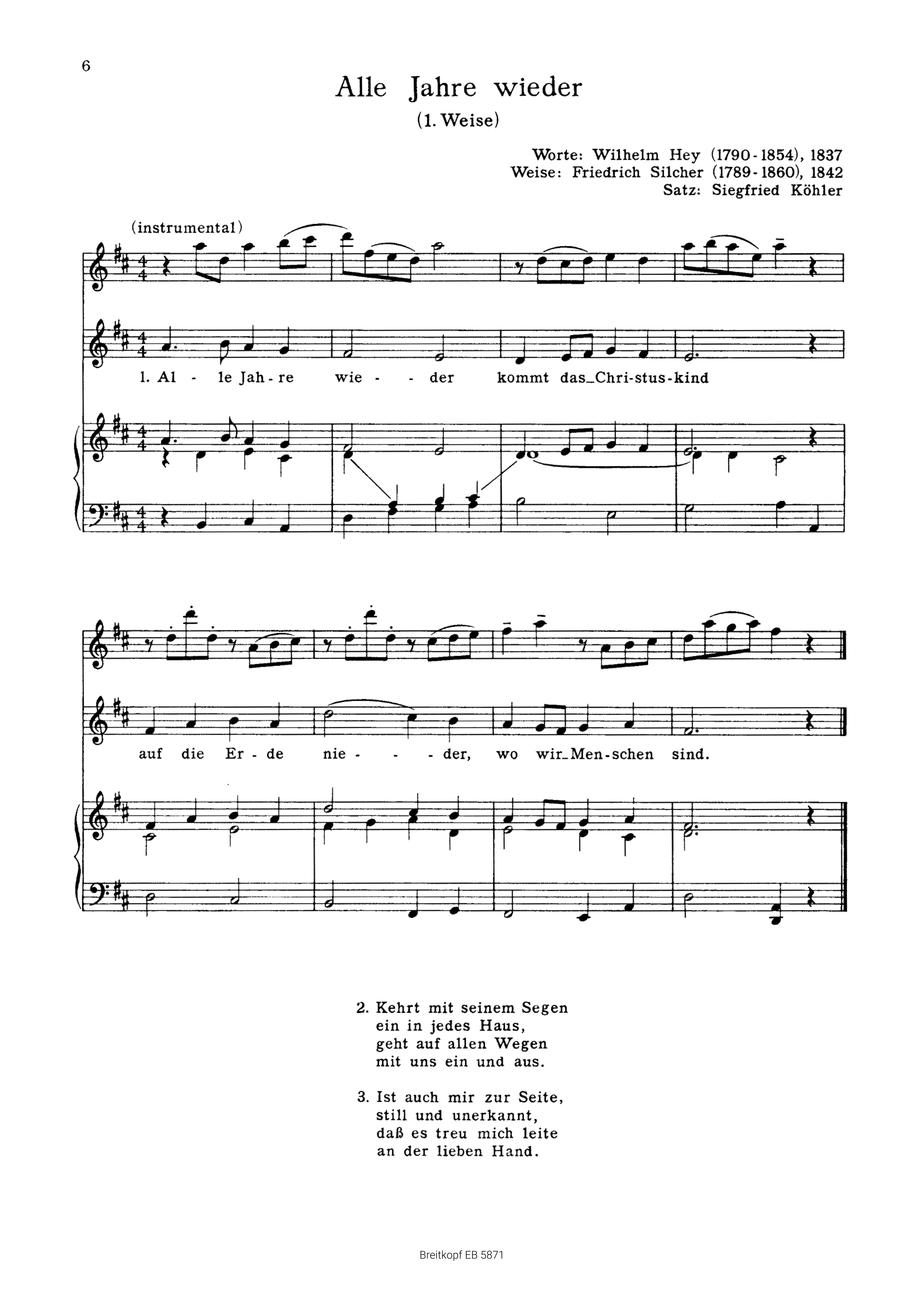 Lieder der Weihnacht für Klavier