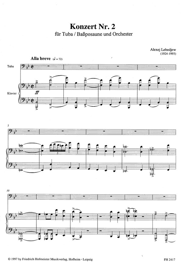 Alexej Lebedev - Konzert Nr.2 für Tuba (Bassposaune) und