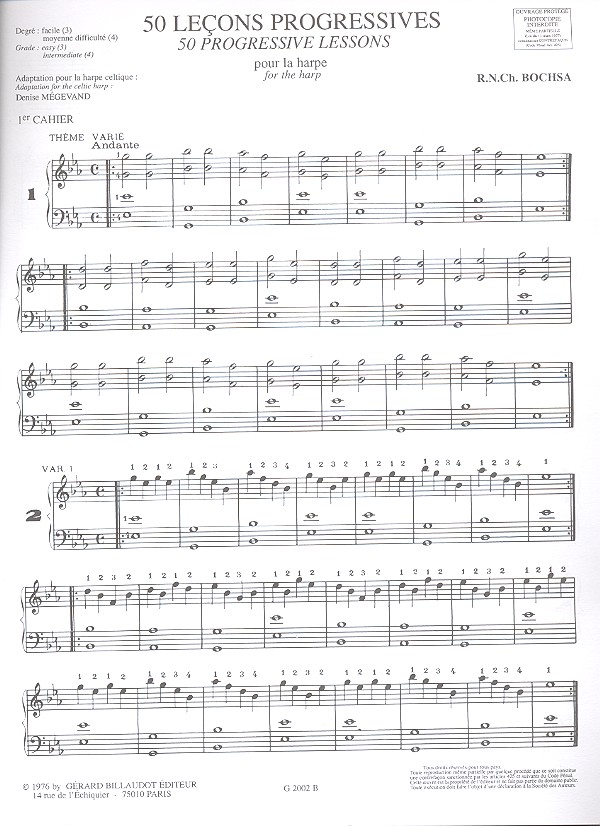 Robert Nicolas-Charles Bochsa - 50 lecons progressives vol.1 pour