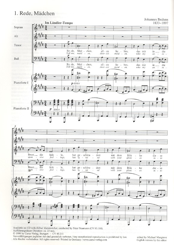 Johannes Brahms - Liebeslieder-Walzer op.52