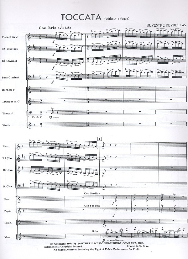 Silvestre Revueltas - Toccata without a Fugue for piccolo,