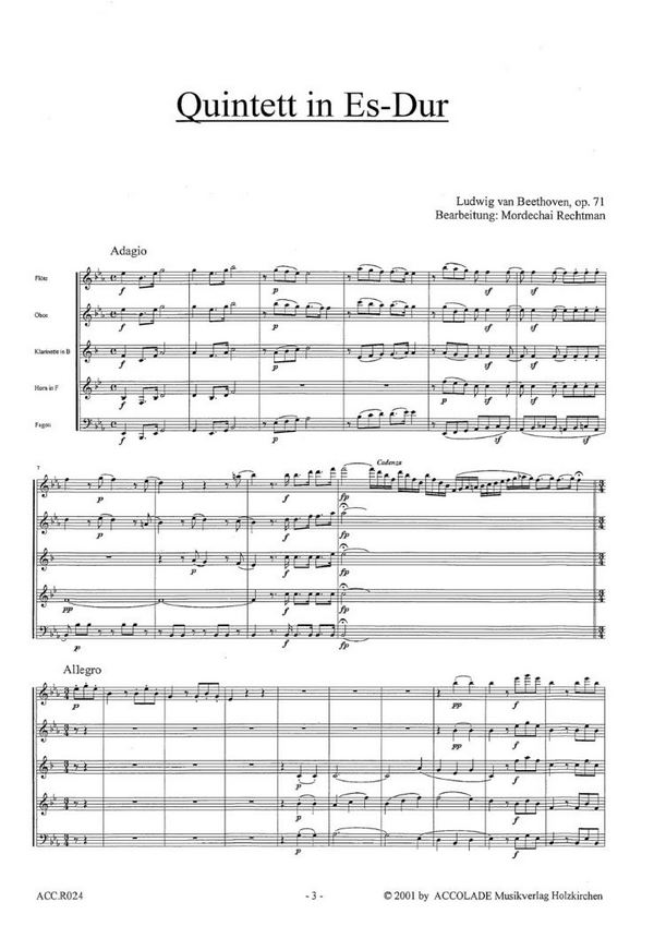 Ludwig van Beethoven - Bläserquintett Es-Dur op.71