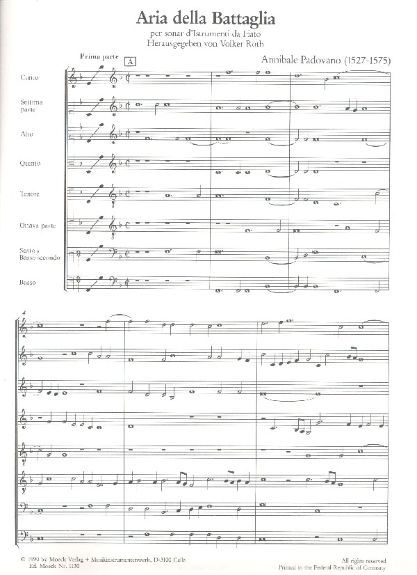 Annibale Padovano - Aria della battaglia per