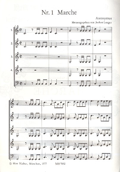 Anonymus - Marche für 3-4 Naturtrompeten