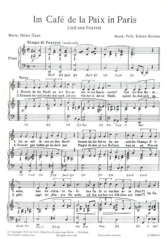 Fritz SchulzReichel Im Cafe de la Paix in Paris