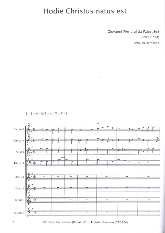 Giovanni Pierluigi Palestrina da - Hodie Christus natus est
