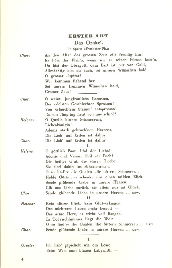 Jacques Offenbach - Die schöne Helena Libretto (dt)