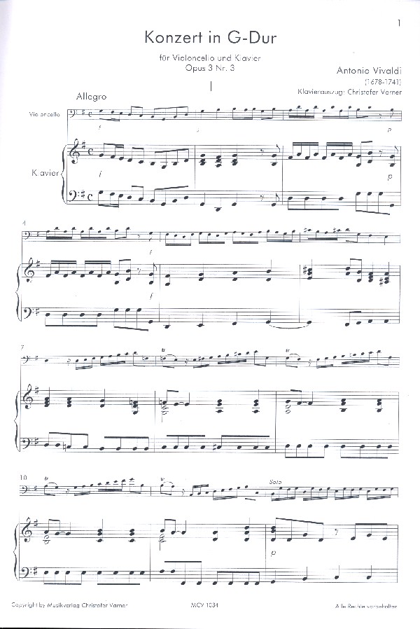  Antonio Vivaldi - Konzert G-Dur op.3,3 für