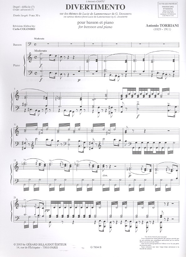 Antonio Torriani - Divertimento sur des