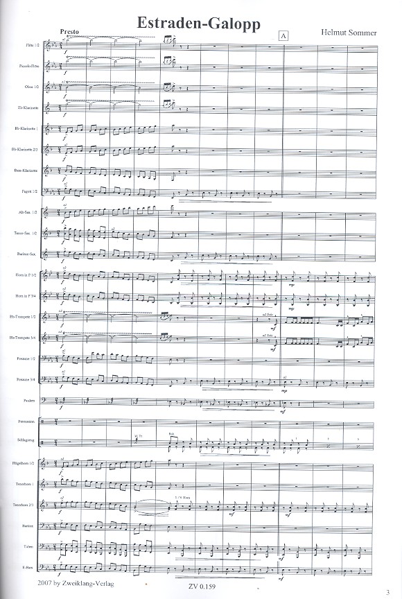 Helmut Sommer - Estraden-Galopp für Blasorchester