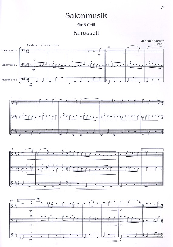 Johanna Varner - Salonmusik für 3 Violoncelli