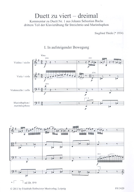 Siegfried Thiele - Duette zu viert - dreimal für Violine,