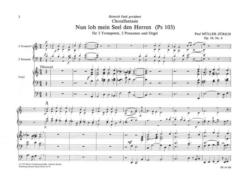 Paul Müller-Zürich - Nun lob mein Seel den Herren