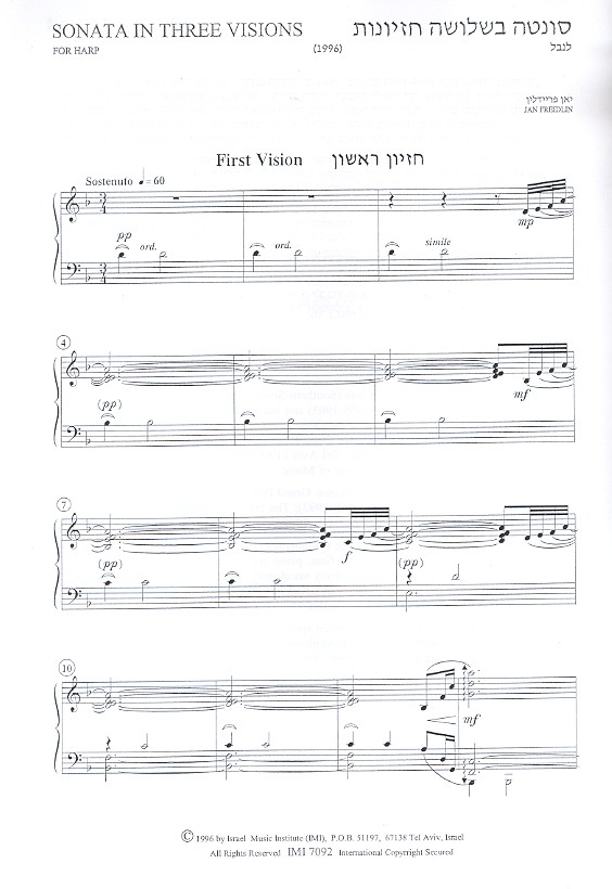 Jan Freidlin - Sonata in three Visions for harp