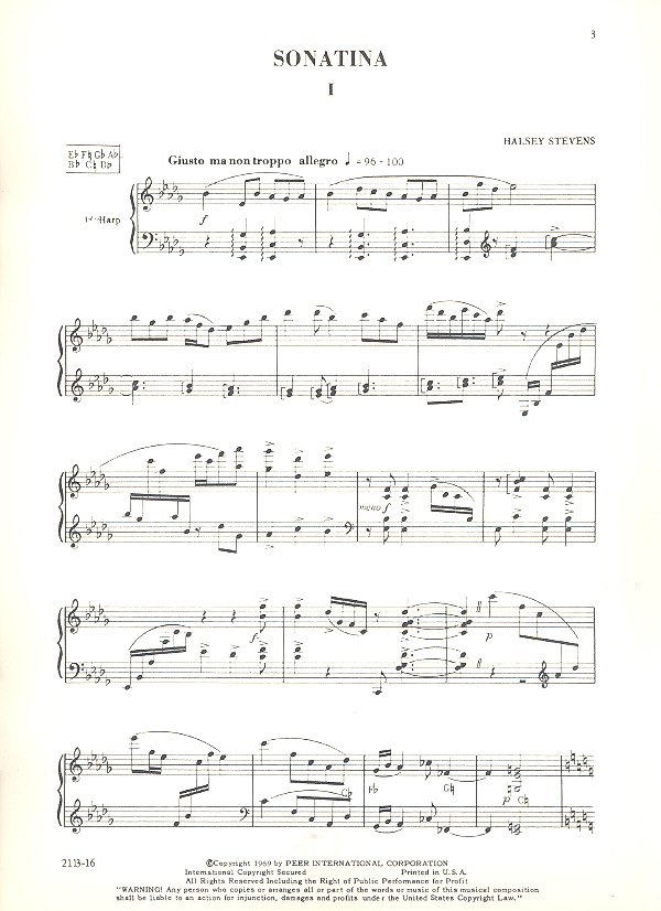 Halsey Stevens - Sonatina for harp