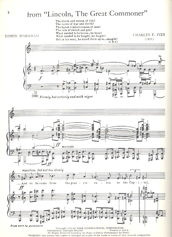 Charles Edward Ives - From Lincoln the great Commoner