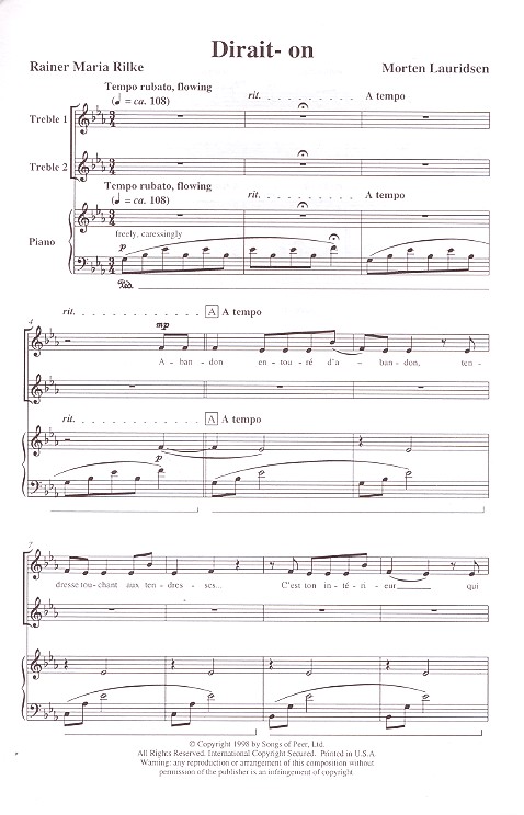 Morten Lauridsen - Dirait-on