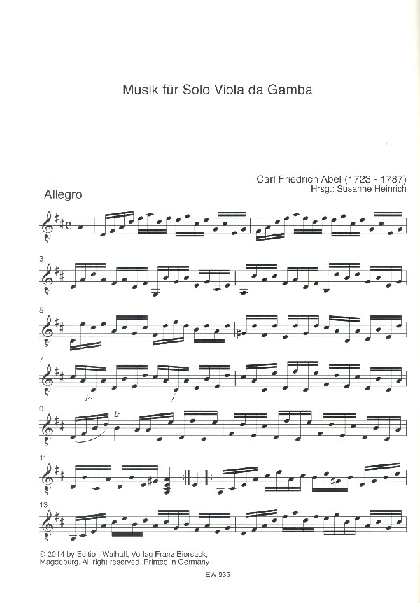 Karl Friedrich Abel - Musik für Solo-Gambe