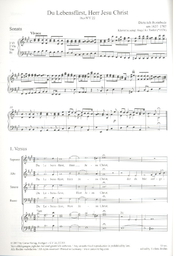 Dieterich Buxtehude - Du Lebensfürst Herr Jesu Christ BuxWV22