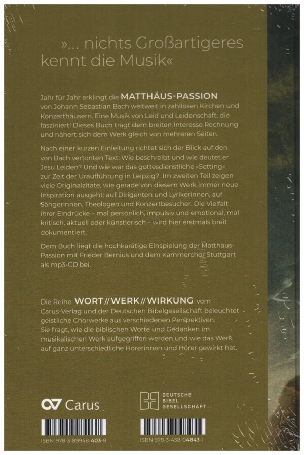 Reiner Marquard - Johann Sebastian Bach Matthäus-Passion (+CD)