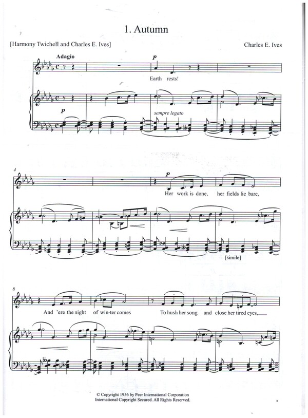 Charles Edward Ives - 12 easy Songs