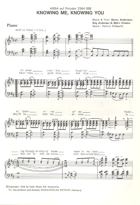 Arrival und Knowing me knowing you: